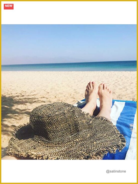 Wide Brim Sun Hat Wire Brim Foldable Packable Hemp Summer Garden Hippie